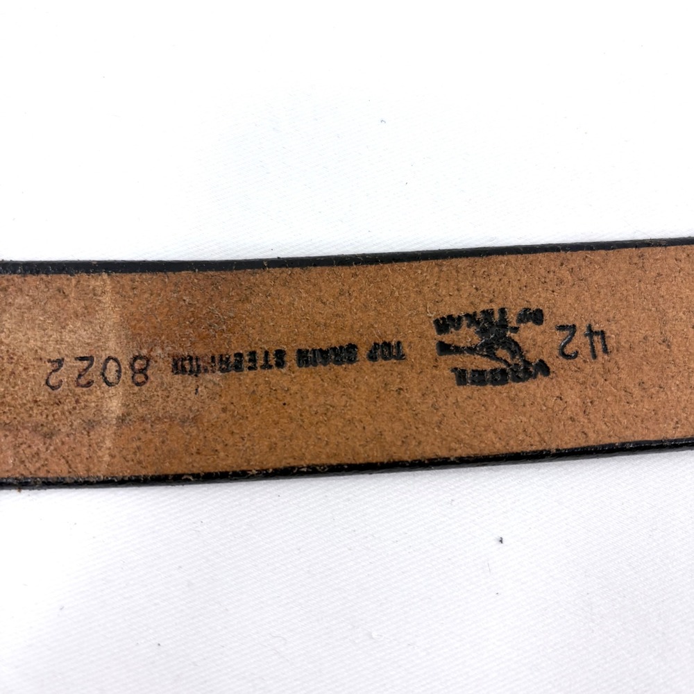 Vogel of Texas Belt Black Basketweave‎ Leather Western Floral Buckle Men Sz 42 - Picture 4 of 7